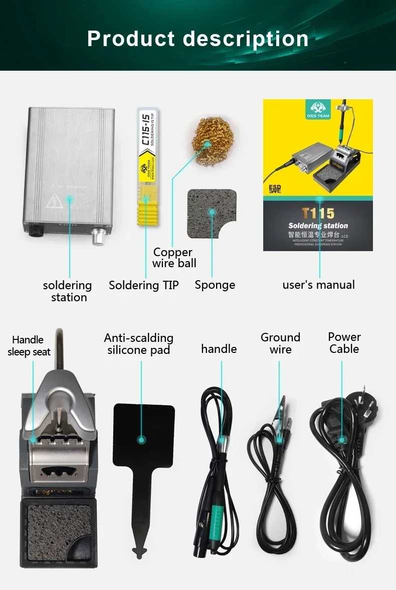 C115 Nano Soldering Iron Station - Паяльная станция OSS T115 Micro Nano,