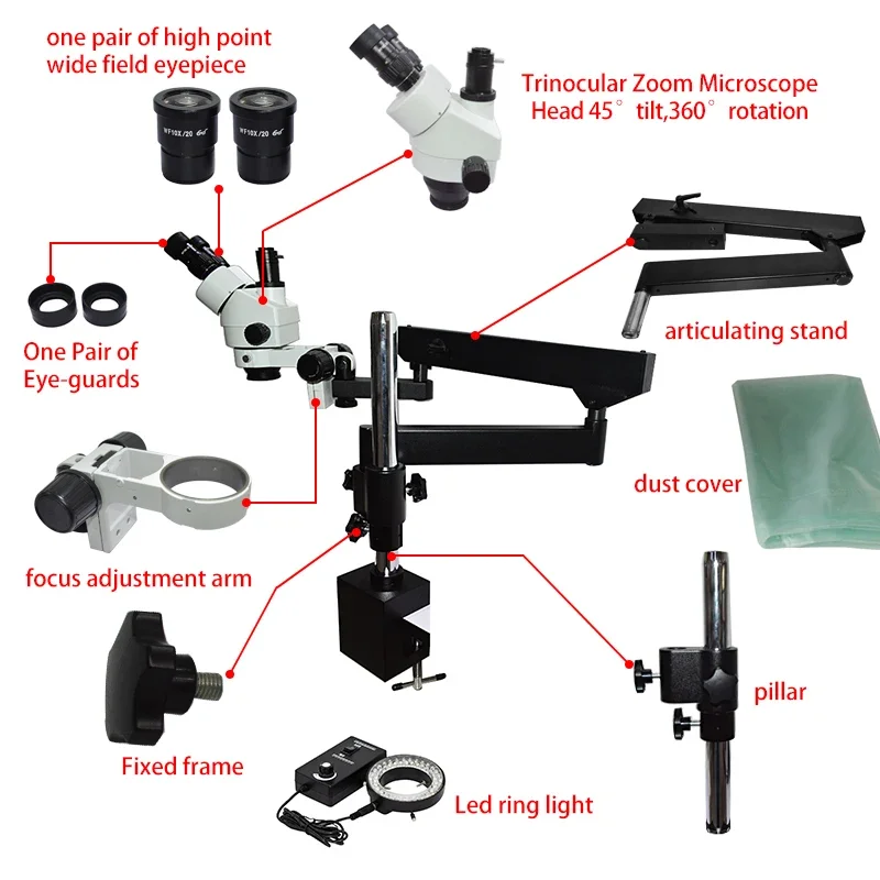 Гибкий шарнирный манипулятор с – обзор и цена Articulating Arm Boom Stand Microscope