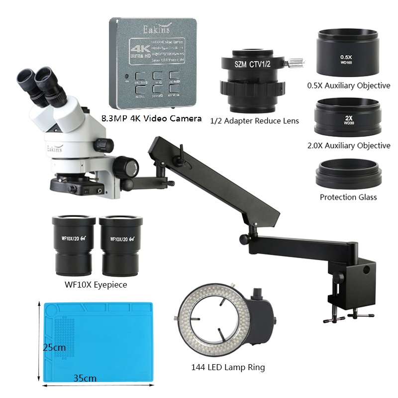 Тринокулярный стереомикроскоп  – обзор и цена Trinocular Stereo Microscope 7X-45X