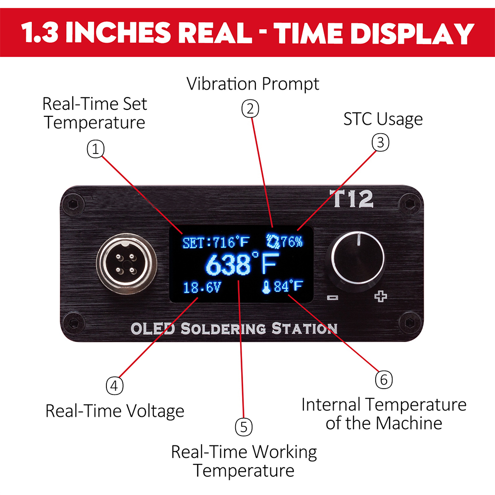 Паяльная станция OLED T12, рег – обзор и цена T12 Soldering Station Oled