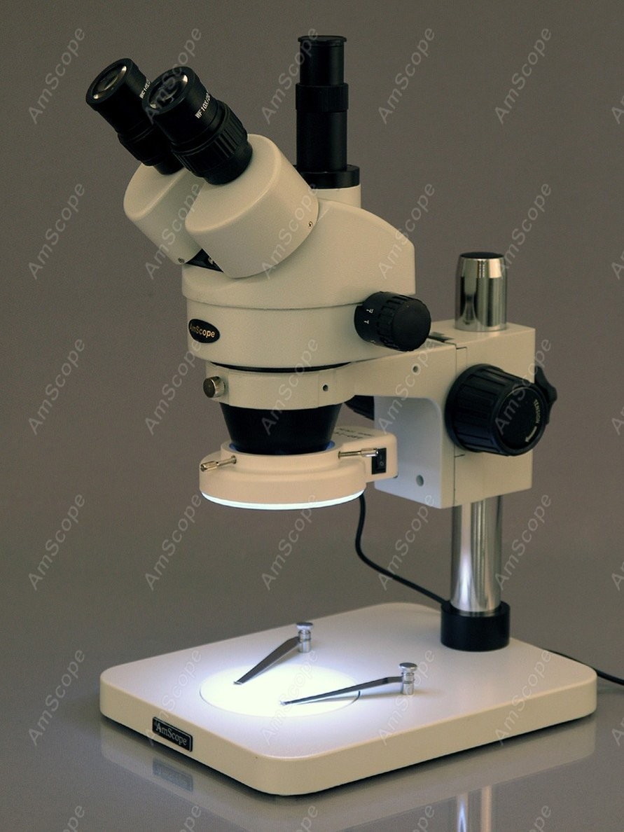 Тринокулярный стереомикроскоп  – обзор и цена Trinocular Stereo Microscope 7X-45X