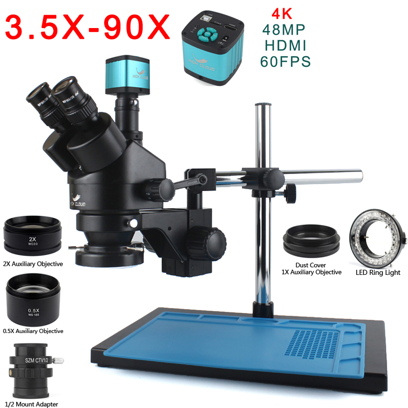 7X-45X 3,5X-90X тринокулярный  – обзор и цена Trinocular Stereo Microscope 7X-45X